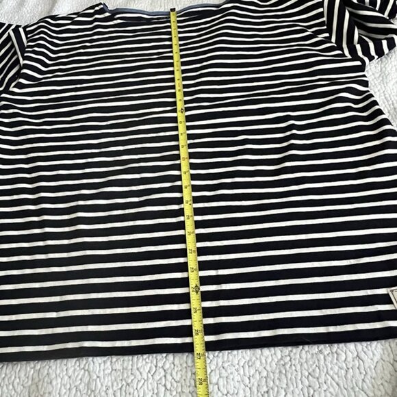 Talbots Striped Cotton Knit Top sz 2X Nautical Long Sleeve Rainbow Trim Preppy - Picture 7 of 8